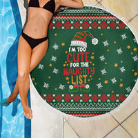 Too Cute For The Naughty List Christmas Beach Blanket Xmas Holiday Patterns - Wonder Print Shop