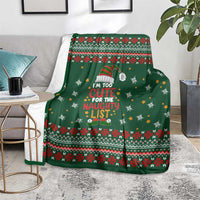Too Cute For The Naughty List Christmas Blanket Xmas Holiday Patterns - Wonder Print Shop