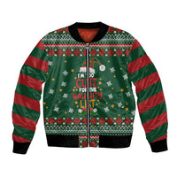 Too Cute For The Naughty List Christmas Bomber Jacket Xmas Holiday Patterns - Wonder Print Shop