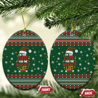Too Cute For The Naughty List Christmas Ceramic Ornament Xmas Holiday Patterns - Wonder Print Shop