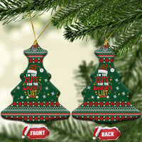 Too Cute For The Naughty List Christmas Ceramic Ornament Xmas Holiday Patterns - Wonder Print Shop