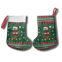 Too Cute For The Naughty List Christmas Stocking Xmas Holiday Patterns - Wonder Print Shop