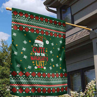 Too Cute For The Naughty List Christmas Garden Flag Xmas Holiday Patterns - Wonder Print Shop