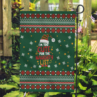Too Cute For The Naughty List Christmas Garden Flag Xmas Holiday Patterns - Wonder Print Shop