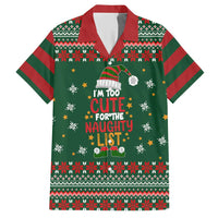 Too Cute For The Naughty List Christmas Hawaiian Shirt Xmas Holiday Patterns - Wonder Print Shop