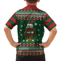 Too Cute For The Naughty List Christmas Hawaiian Shirt Xmas Holiday Patterns - Wonder Print Shop