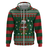 Too Cute For The Naughty List Christmas Hoodie Xmas Holiday Patterns - Wonder Print Shop
