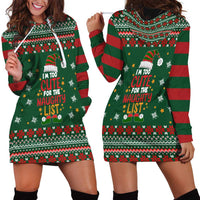 Too Cute For The Naughty List Christmas Hoodie Dress Xmas Holiday Patterns - Wonder Print Shop