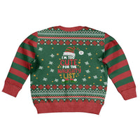 Too Cute For The Naughty List Christmas Kid Ugly Christmas Sweater Xmas Holiday Patterns - Wonder Print Shop