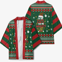 Too Cute For The Naughty List Christmas Kimono Xmas Holiday Patterns - Wonder Print Shop