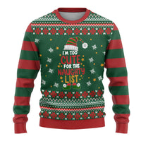 Too Cute For The Naughty List Christmas Ugly Christmas Sweater Xmas Holiday Patterns - Wonder Print Shop