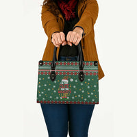 Too Cute For The Naughty List Christmas Leather Bag Xmas Holiday Patterns - Wonder Print Shop