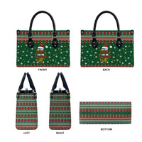 Too Cute For The Naughty List Christmas Leather Bag Xmas Holiday Patterns - Wonder Print Shop