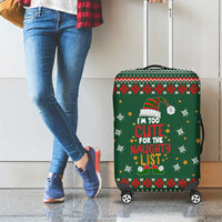 Too Cute For The Naughty List Christmas Luggage Cover Xmas Holiday Patterns - Wonder Print Shop