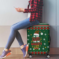 Too Cute For The Naughty List Christmas Luggage Cover Xmas Holiday Patterns - Wonder Print Shop