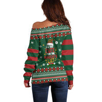 Too Cute For The Naughty List Christmas Off Shoulder Sweater Xmas Holiday Patterns - Wonder Print Shop
