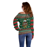 Too Cute For The Naughty List Christmas Off Shoulder Sweater Xmas Holiday Patterns - Wonder Print Shop