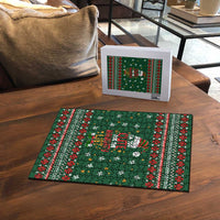 Too Cute For The Naughty List Christmas Puzzle Xmas Holiday Patterns - Wonder Print Shop