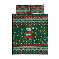 Too Cute For The Naughty List Christmas Quilt Bed Set Xmas Holiday Patterns - Wonder Print Shop
