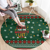 Too Cute For The Naughty List Christmas Round Carpet Xmas Holiday Patterns - Wonder Print Shop