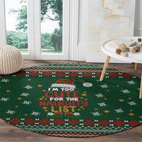Too Cute For The Naughty List Christmas Round Carpet Xmas Holiday Patterns - Wonder Print Shop