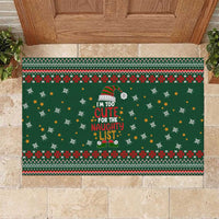 Too Cute For The Naughty List Christmas Rubber Doormat Xmas Holiday Patterns - Wonder Print Shop