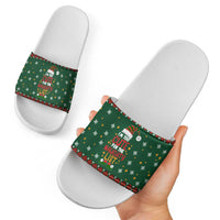 Too Cute For The Naughty List Christmas Slide Sandals Xmas Holiday Patterns - Wonder Print Shop
