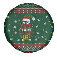 Too Cute For The Naughty List Christmas Spare Tire Cover Xmas Holiday Patterns - Wonder Print Shop