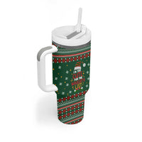 Too Cute For The Naughty List Christmas Tumbler With Handle Xmas Holiday Patterns - Wonder Print Shop