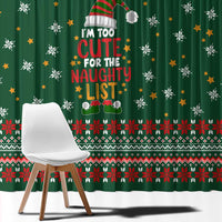 Too Cute For The Naughty List Christmas Window Curtain Xmas Holiday Patterns - Wonder Print Shop