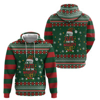 Too Cute For The Naughty List Christmas Zip Hoodie Xmas Holiday Patterns - Wonder Print Shop