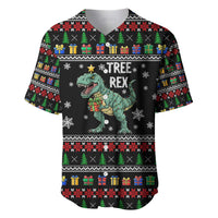 Tree Rex Christmas Baseball Jersey Xmas Holiday Patterns - Wonder Print Shop