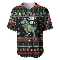 Tree Rex Christmas Baseball Jersey Xmas Holiday Patterns - Wonder Print Shop