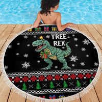 Tree Rex Christmas Beach Blanket Xmas Holiday Patterns - Wonder Print Shop