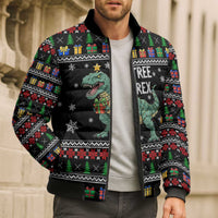 Tree Rex Christmas Bomber Puffer Jacket Xmas Holiday Patterns - Wonder Print Shop