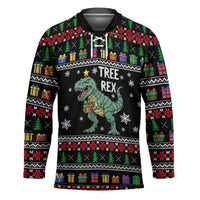 Tree Rex Christmas Hockey Jersey Xmas Holiday Patterns - Wonder Print Shop