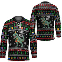 Tree Rex Christmas Hockey Jersey Xmas Holiday Patterns - Wonder Print Shop