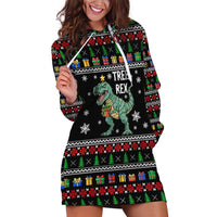 Tree Rex Christmas Hoodie Dress Xmas Holiday Patterns - Wonder Print Shop