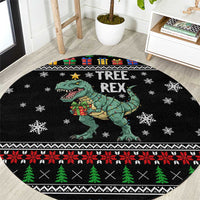 Tree Rex Christmas Round Carpet Xmas Holiday Patterns - Wonder Print Shop