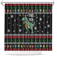 Tree Rex Christmas Shower Curtain Xmas Holiday Patterns - Wonder Print Shop