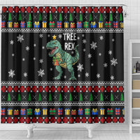 Tree Rex Christmas Shower Curtain Xmas Holiday Patterns - Wonder Print Shop