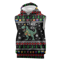 Tree Rex Christmas Sleeveless Hoodie Xmas Holiday Patterns - Wonder Print Shop