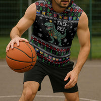 Tree Rex Christmas Sleeveless Hoodie Xmas Holiday Patterns - Wonder Print Shop