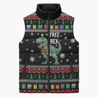 Tree Rex Christmas Sleeveless Puffer Jacket Xmas Holiday Patterns - Wonder Print Shop