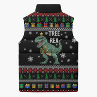 Tree Rex Christmas Sleeveless Puffer Jacket Xmas Holiday Patterns - Wonder Print Shop