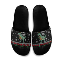 Tree Rex Christmas Slide Sandals Xmas Holiday Patterns - Wonder Print Shop
