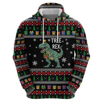 Tree Rex Christmas Zip Hoodie Xmas Holiday Patterns - Wonder Print Shop