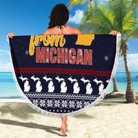 That Woman From Michigan Christmas Beach Blanket Xmas Holiday Patterns - Wonder Print Shop
