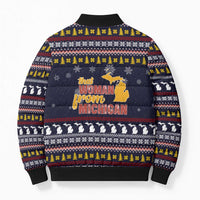 That Woman From Michigan Christmas Bomber Puffer Jacket Xmas Holiday Patterns - Wonder Print Shop