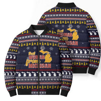 That Woman From Michigan Christmas Bomber Puffer Jacket Xmas Holiday Patterns - Wonder Print Shop